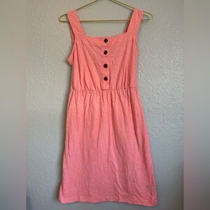 Caribbean Joe Coral Button-Front Midi Dress